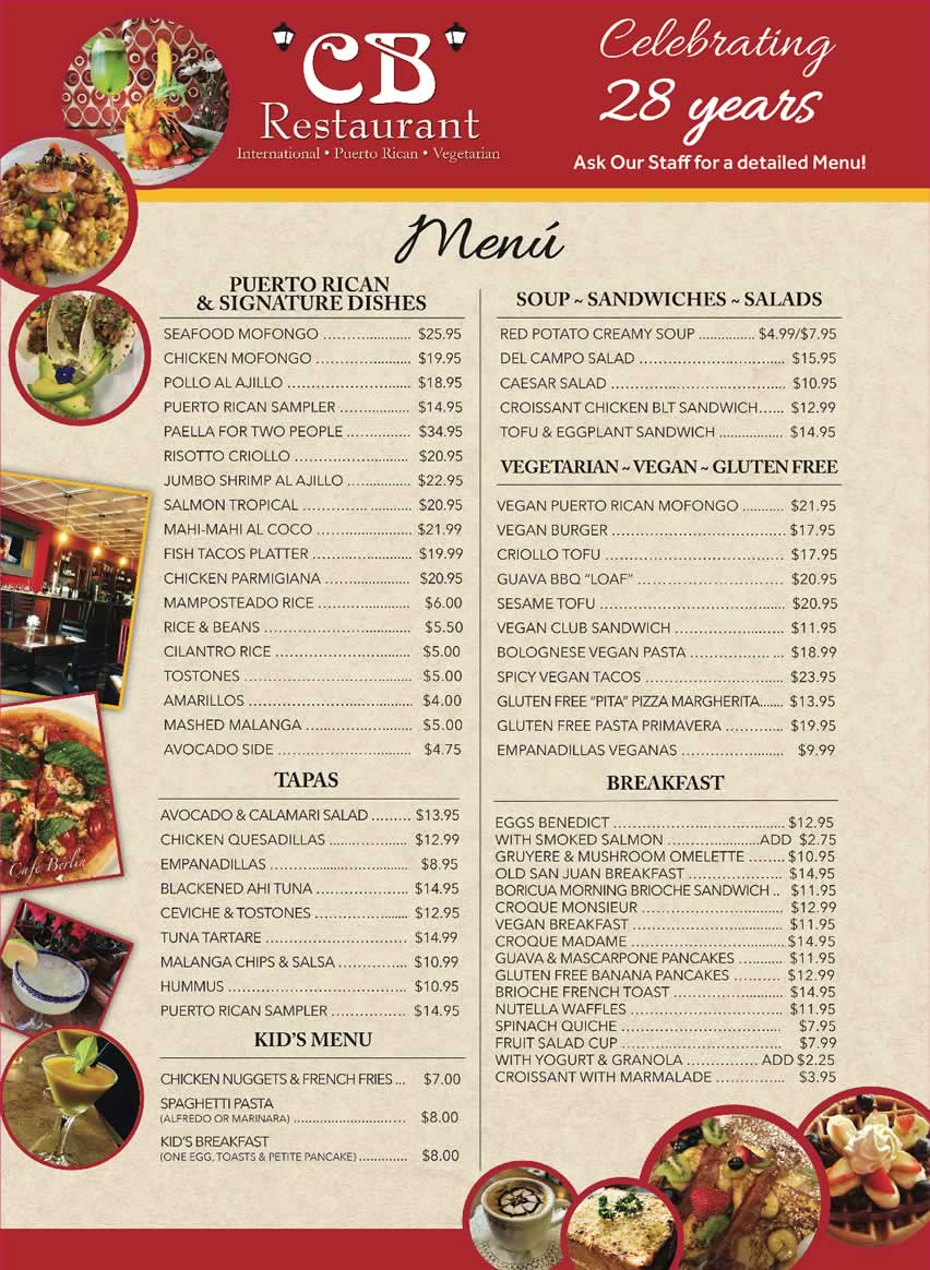 Food and Beverage Menu of Puerto Rico, Caribbean